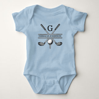 Customised Golf Monogram Design Baby Bodysuit