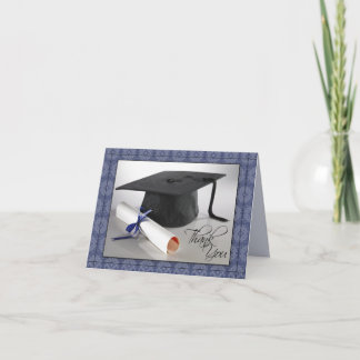 Customised Graduation Thank You Card (denim blue)