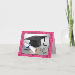 Customised Graduation Thank You Card (fuschia)