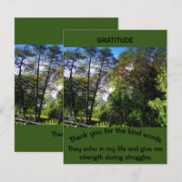 Customised Gratitude Quote Green Scenery Forest