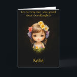 Customised Great Granddaughter Birthday Poem Card<br><div class="desc">Personalise your own greeting and even your poem for your great granddaughter. They are hard cards to find, but not here! Adorable doll graphic is perfect for your beloved little one. Personalise it using our Design Tool on the front, inside left, and inside right. Be sure to change the name...</div>