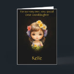 Customised Great Granddaughter Birthday Poem Card<br><div class="desc">Personalise your own greeting and even your poem for your great granddaughter. They are hard cards to find, but not here! Adorable doll graphic is perfect for your beloved little one. Personalise it using our Design Tool on the front, inside left, and inside right. Be sure to change the name...</div>