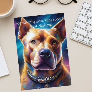 Customised Great Nephew with Dog Birthday Poem Announcement