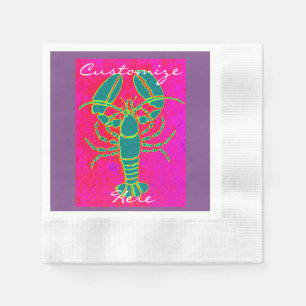Customised green lobster napkin
