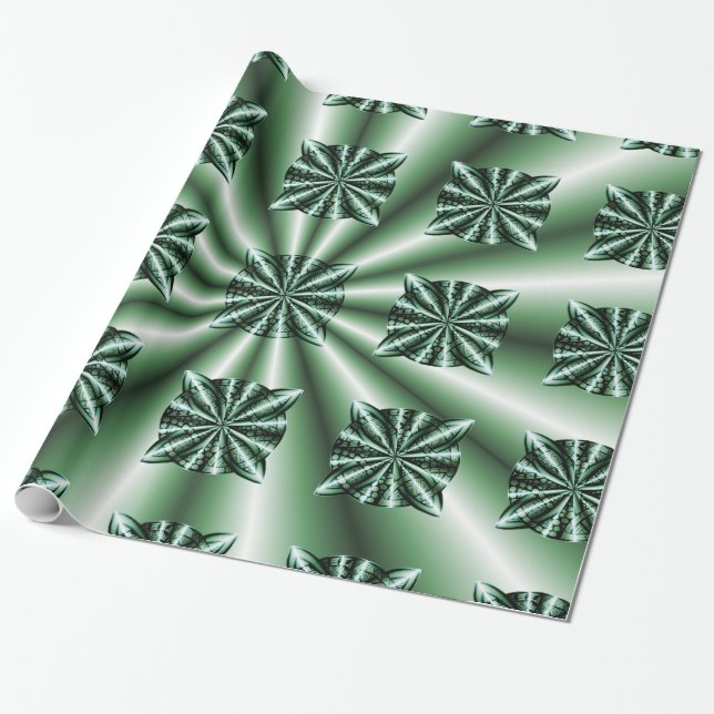 Customised Green Metallic Celtic Knot Wrapping Paper (Unrolled)