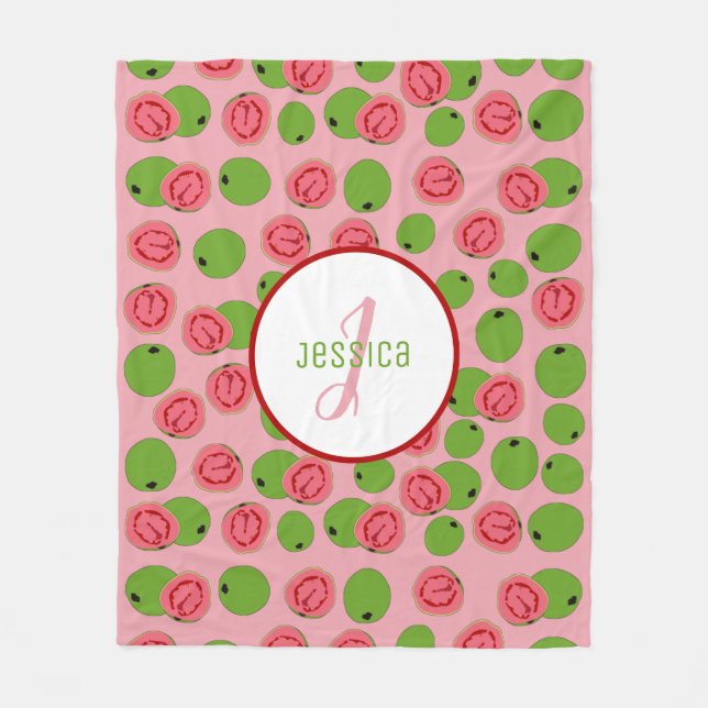 Customised Guava Fruit Pattern  Fleece Blanket (Front)