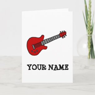 Customised Guitar Shirt for Boys or Girls Note Card