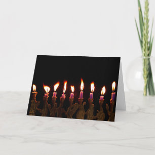 Customised Hanukkah Menorah Candles Holiday Card