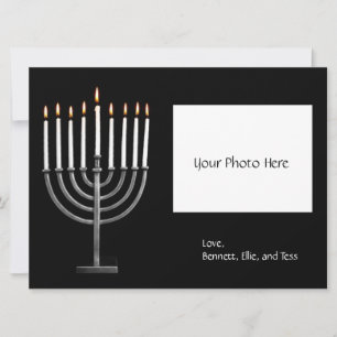 Customised Hanukkah Menorah w/ Photo Holiday Card