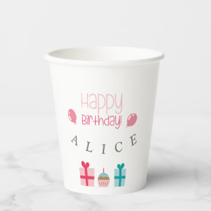 Customised Happy Birthday Paper Cups