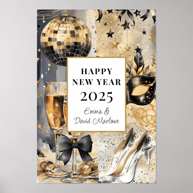 Customised Happy  New Year 2025 Poster (Front)