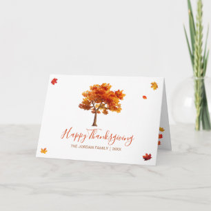 Customised Happy Thanksgiving Autumn trees Card