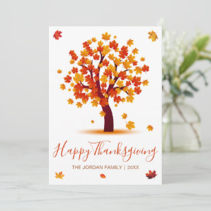 Customised Happy Thanksgiving Autumn trees Holida Holiday Card