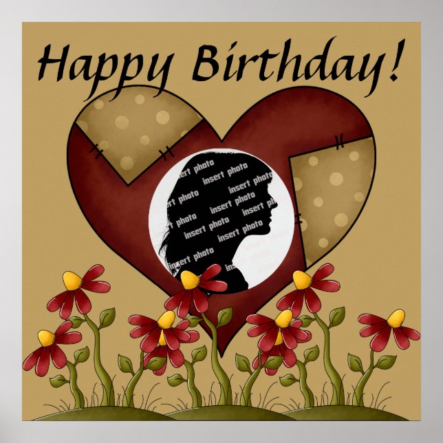 Customised Heart Birthday Poster (Front)