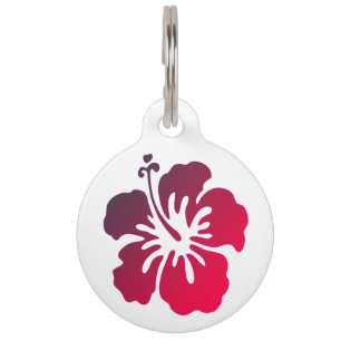 Customised Hibiscus Flower Pet Tag