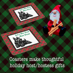 Customised Holiday Scottish Terrier Square Paper Coaster