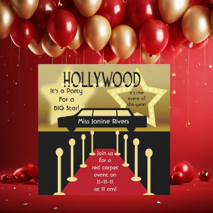 Customised Hollywood Glamour Birthday Invitation
