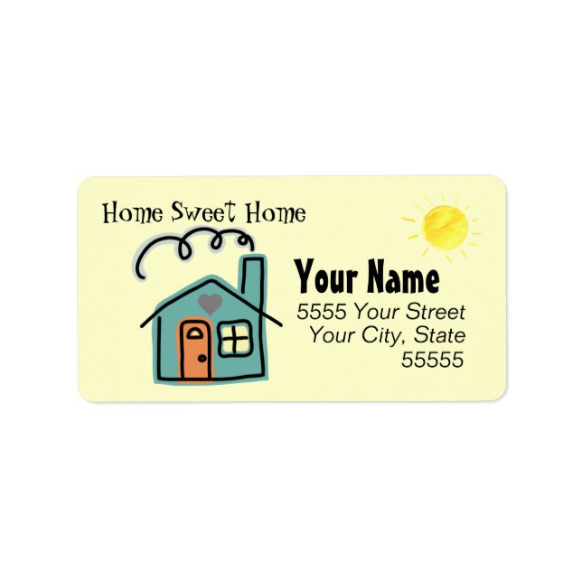 Customised Home Sweet Home Return Address Labels (Front)
