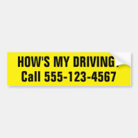 Customised How is My Driving Bumper Sticker