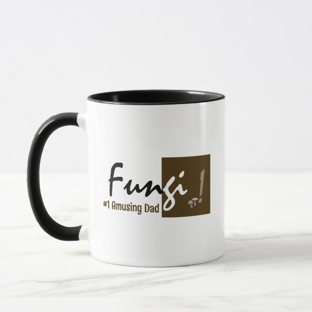 Customised Humourous Fungi Pun Typography, Brown Mug (Left)