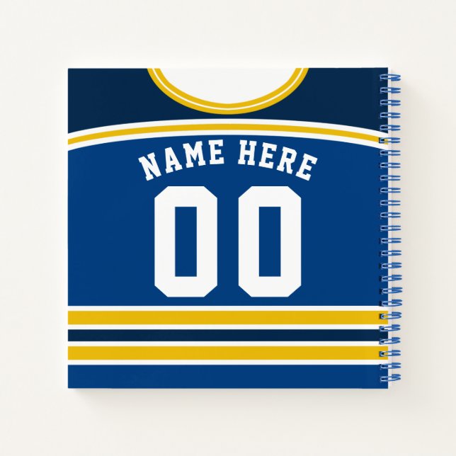 Customised Ice Hockey Jersey Template Notebook (Back)