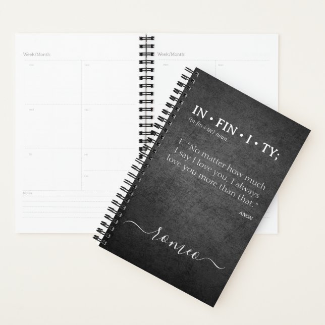 Customised INFINITY LOVE YOU MORE Daily Weekly  Planner (Display)