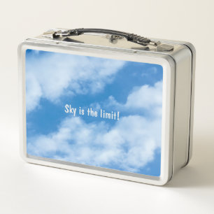 Customised Inspirational White Clouds on Blue Sky Metal Lunch Box