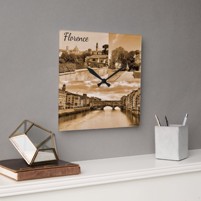 Customised Italy Florence Photography Square Wall Clock (Office)