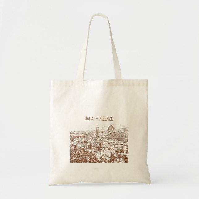 Customised Italy Florence Vintage Photography Tote Bag (Front)