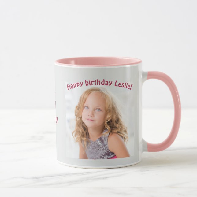 Customised Kids Age and Photos Birthday Mug (Right)