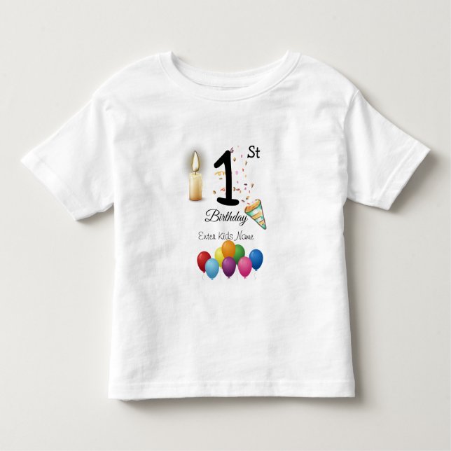 Customised Kids Birthday T-Shirt  (Front)