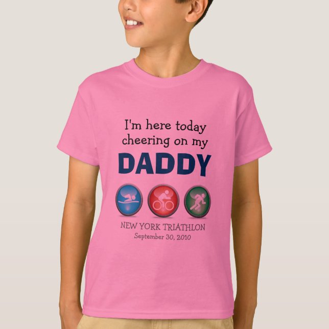 Customised Kids Cheering on Daddy Race Day Shirt (Front)