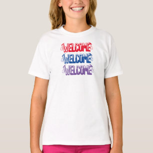 Customised Kids Cute Welcome tshirt for girls