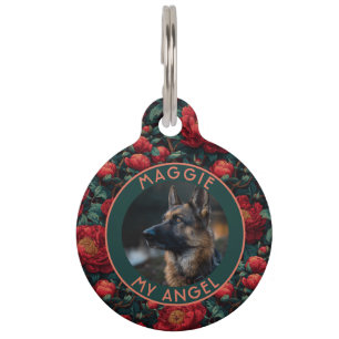 Customised Kitten Owner Gift Peonies Pet Tag