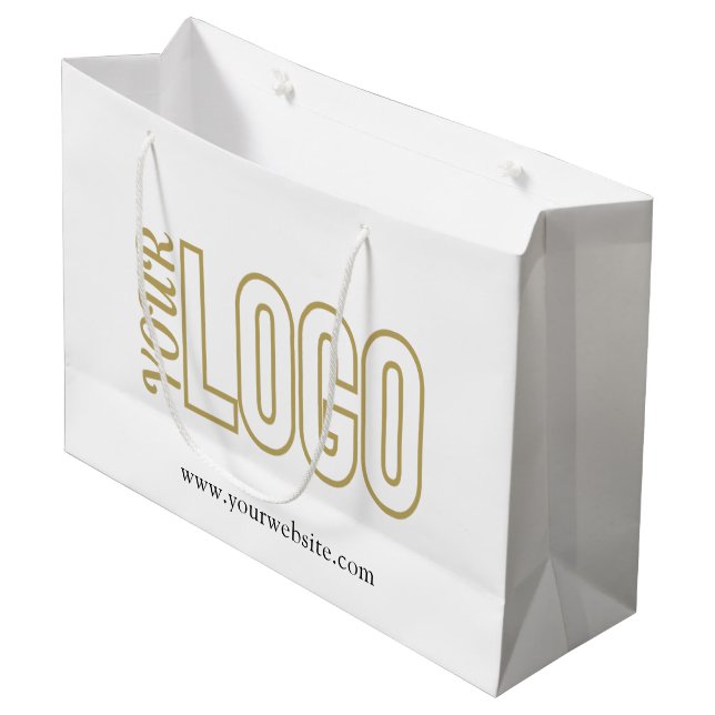 Customised Large Paper Shopping with Company Logo Large Gift Bag (Front Angled)