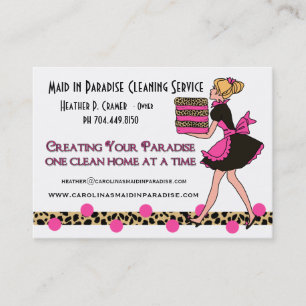 Customised Leopard Print Cleaning Service Business Card