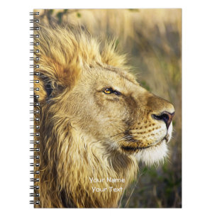 Customised Lion Head Wildcat African Wildlife Spiral Notebook