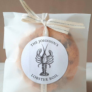 Customised Lobster Bake Event White Classic Round Sticker