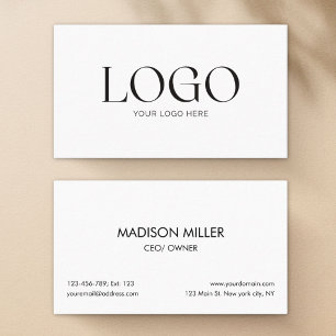 Customised Logo Modern Minimalist Black White Business Card