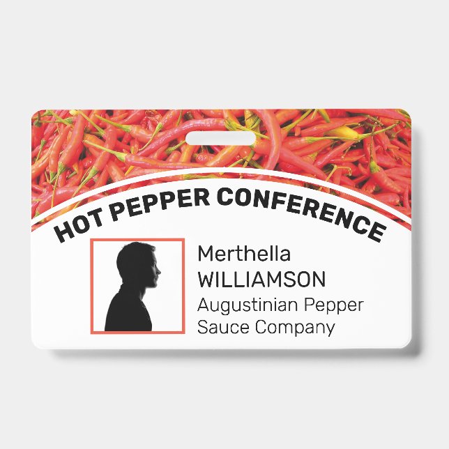 Customised Logo Photo ID Delegate CHILLI PEPPERS Badge (Front)