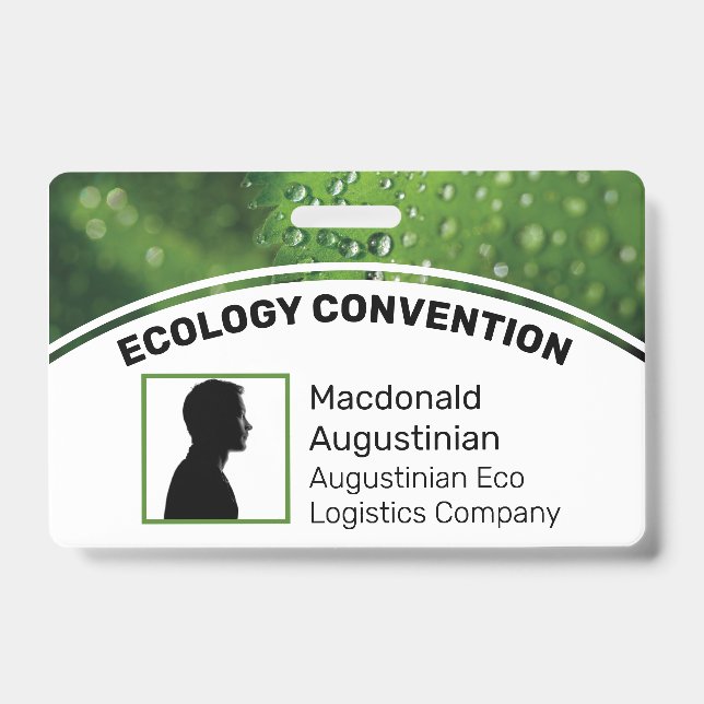 Customised Logo Photo ID DELEGATE Eco Greenery Badge (Front)