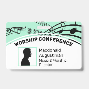 Customised Logo Photo ID Delegate MUSIC STAVES Badge