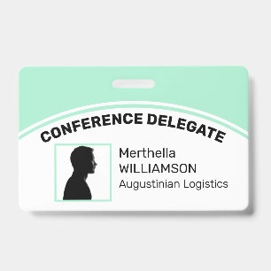 Customised Logo Photo ID Delegate NEO MINT GREEN Badge