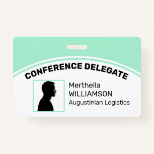 Customised Logo Photo ID Delegate NEO MINT GREEN ID Badge