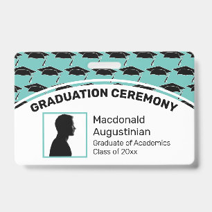 Customised Logo Photo ID GRADUATION Topper Mortar Badge