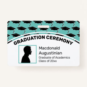 Customised Logo Photo ID GRADUATION Topper Mortar ID Badge