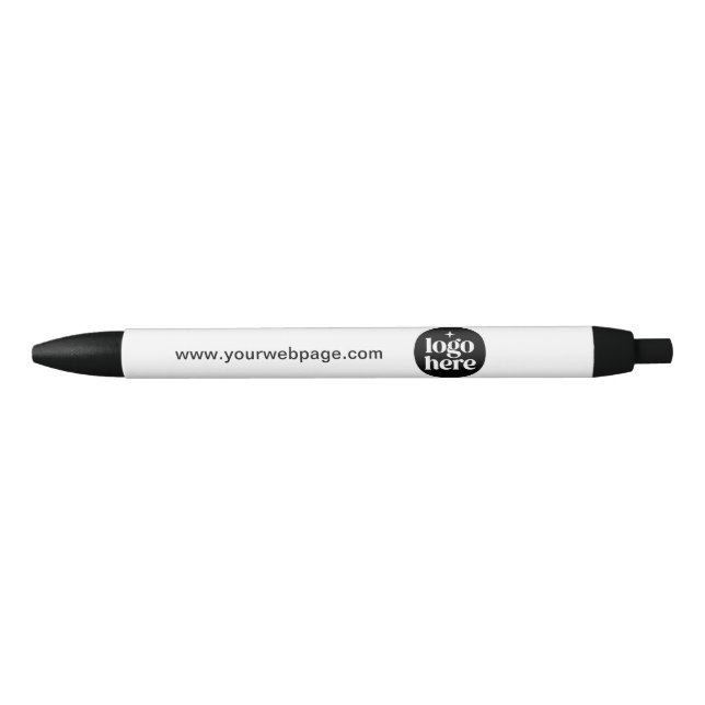 Customised Logo Text  Promotional Black Ink Pen (Front)