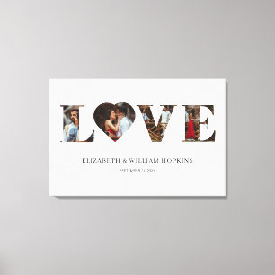 Customised Love Heart 4 Photo Canvas Print