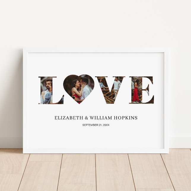 Customised Love Heart 4 Photo Print Poster (Creator Uploaded)