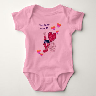 Customised LOVE - LITTLE BABY VALENTINE Baby Bodysuit